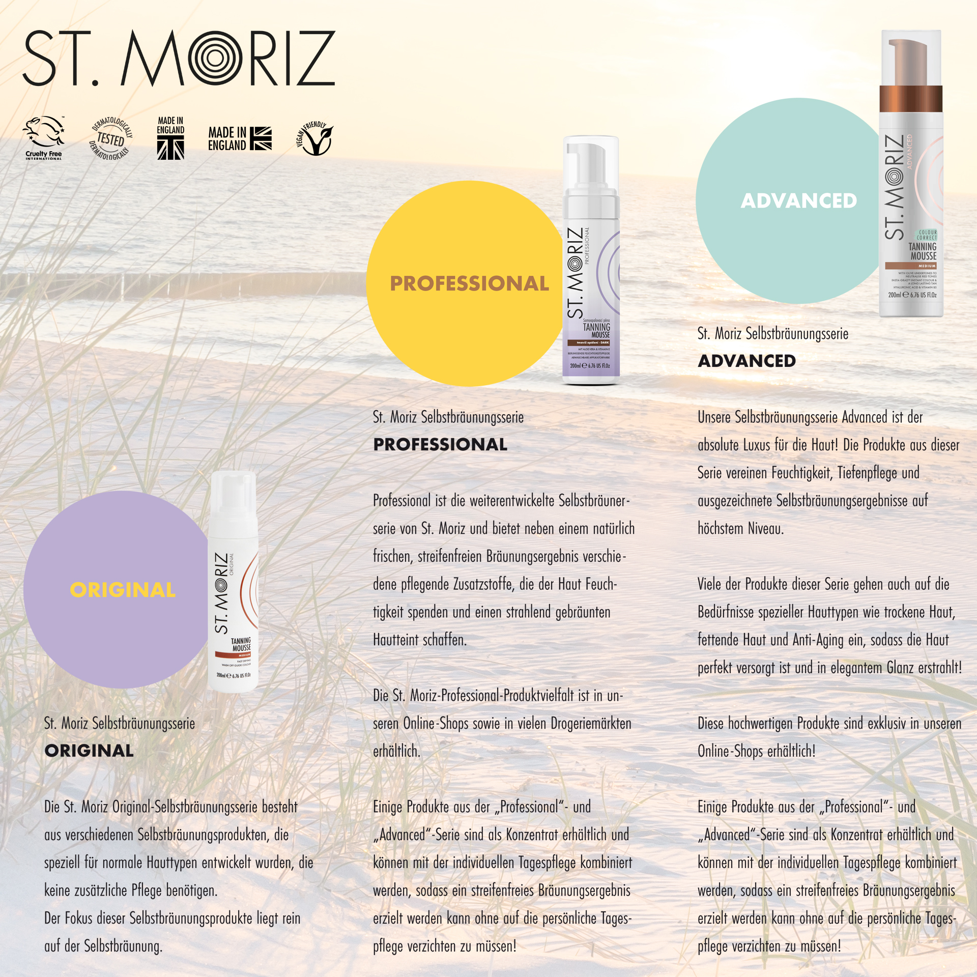 St. Moriz Advanced - Ultra Finish Body Make Up - Mittlere Bräune 100 ml